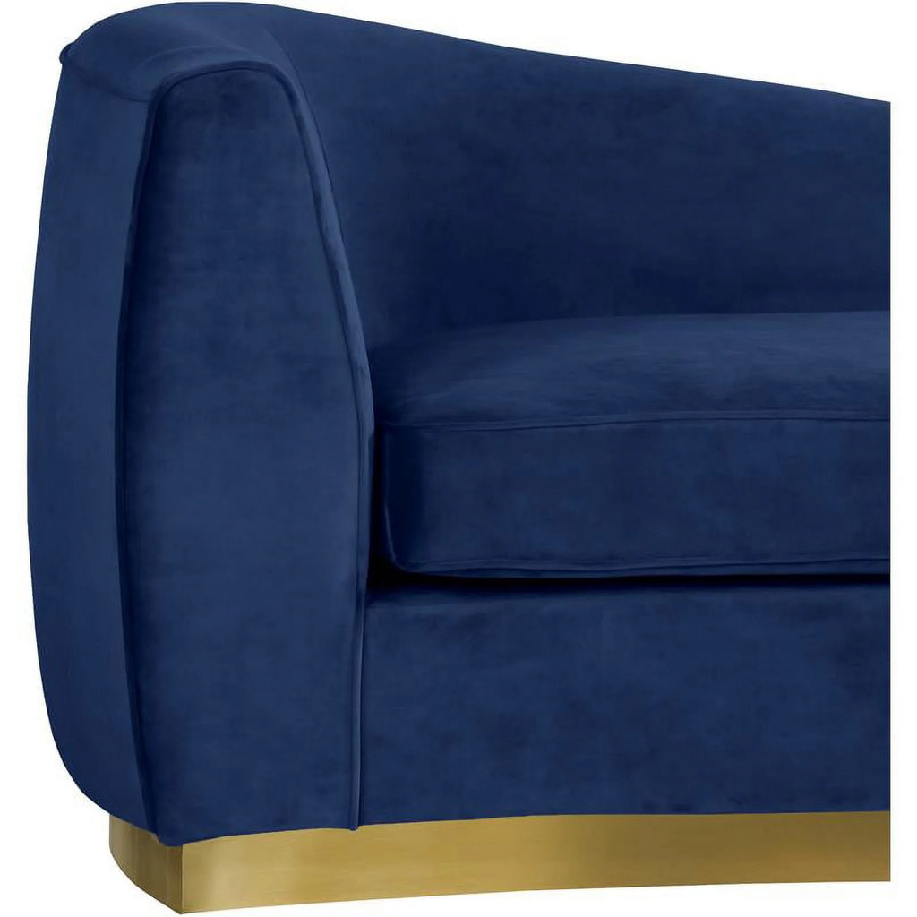 Navy and Gold Velvet Accent Chair and Chaise 2-Piece Set U5994