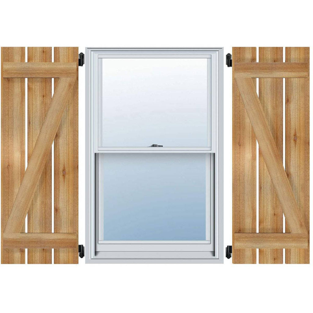 Rough Sawn Western Red Cedar Board-n-Batten Shutters S54866
