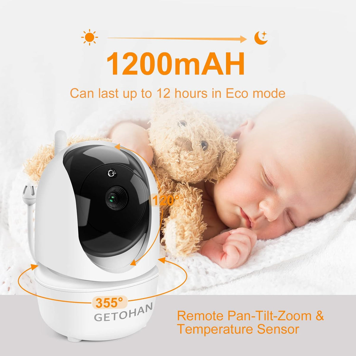 Video Baby Monitor with Camera and Audio, Night Vision, 2-Way Talk, Pack of 2 Z553
