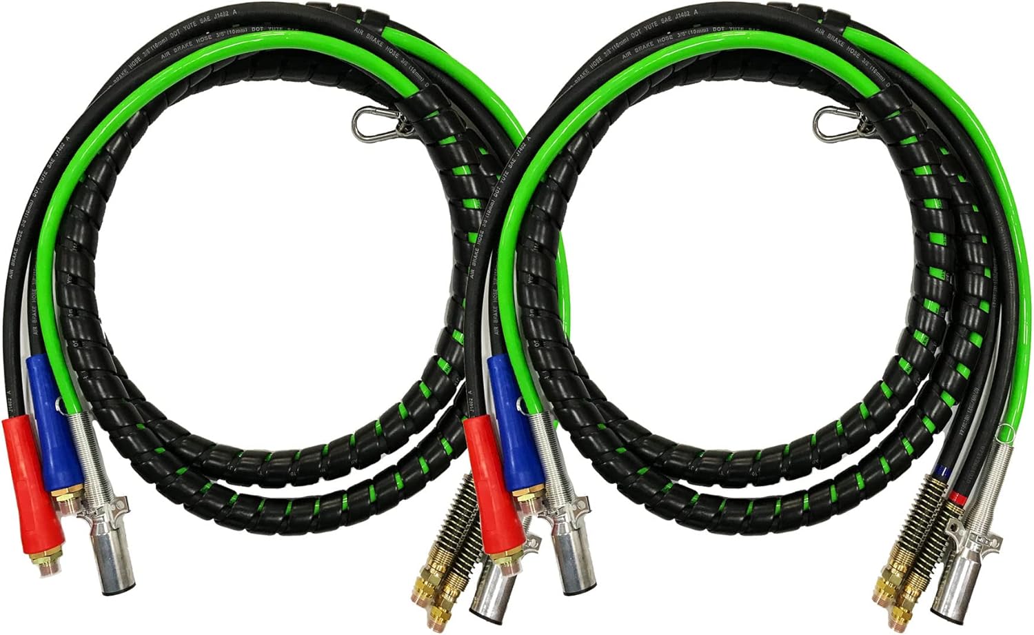 12Ft 3 in 1 ABS & Air Power Line Hose Wrap 7 Way Electrical Cable Assembly with Handle Grip V3443