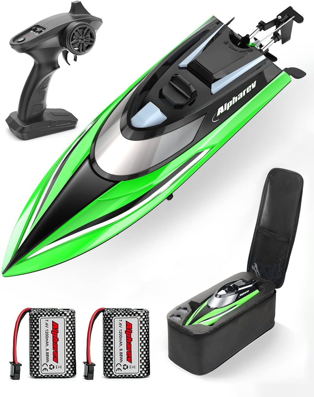 RC Boat with Case, 20+ MPH, 2.4 GHZ, Pack of 2 O114