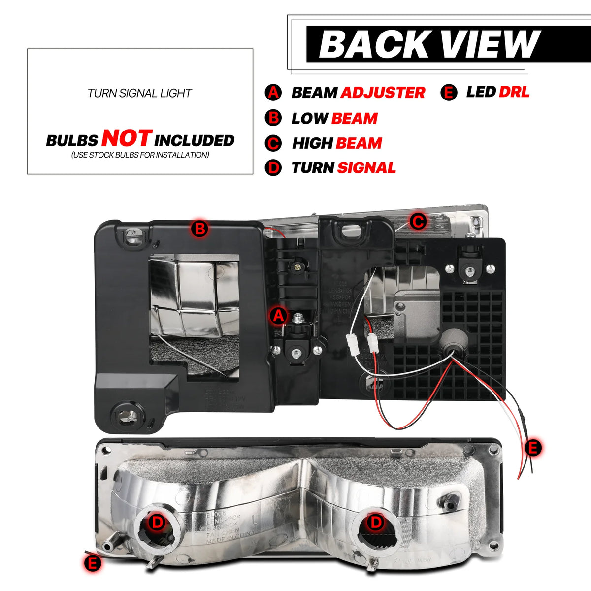 Switchback LED Tube DRL Headlights Assembly H97412