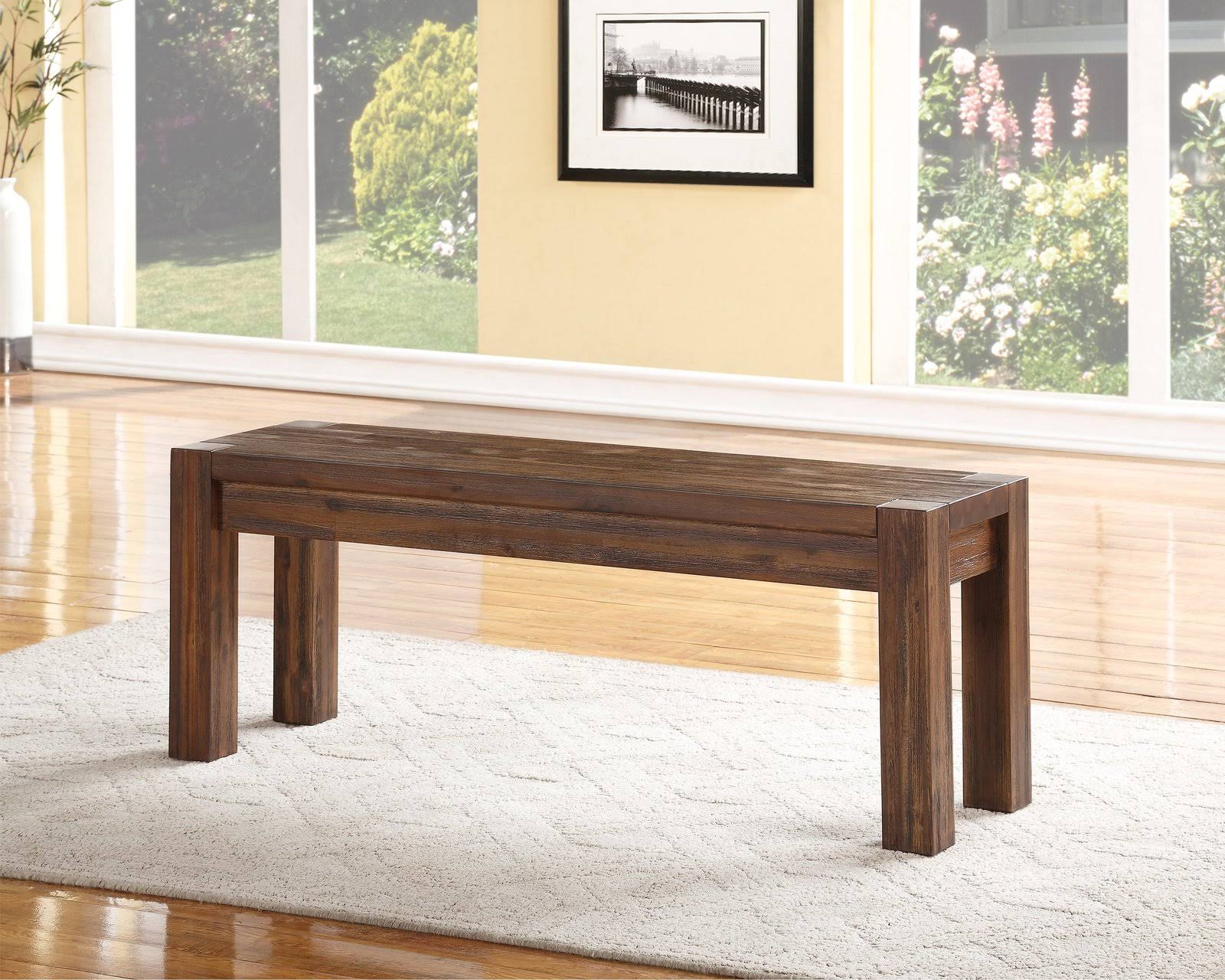 Rustic Brown Acacia Bench O861616