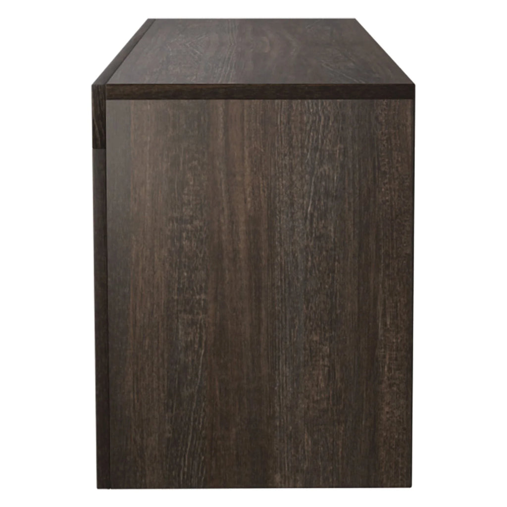 Brown Farmhouse TV Stand with Storage Drawers and Media Shelves Y274