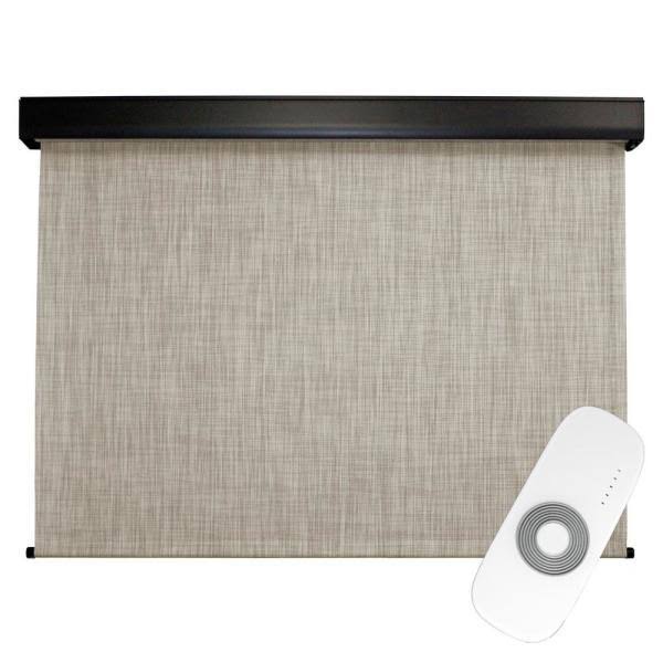 Cordless Motorized PVC Exterior Roller Shade 48 in. W x 96 in. L L51329