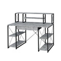 Faux Concrete Black Desk U83964