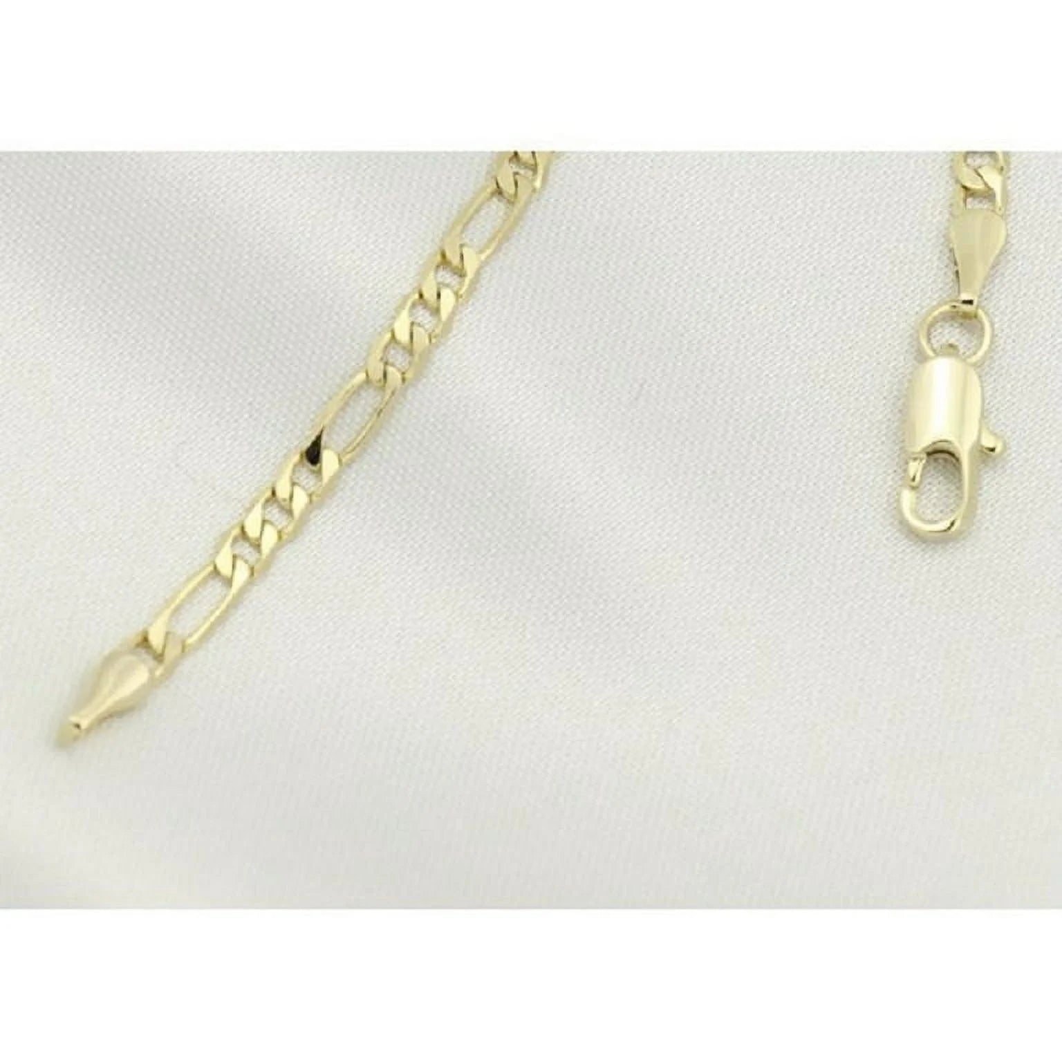 14K Bonded Gold Figaro Chain Necklace with Thai Elephant Charm O6241