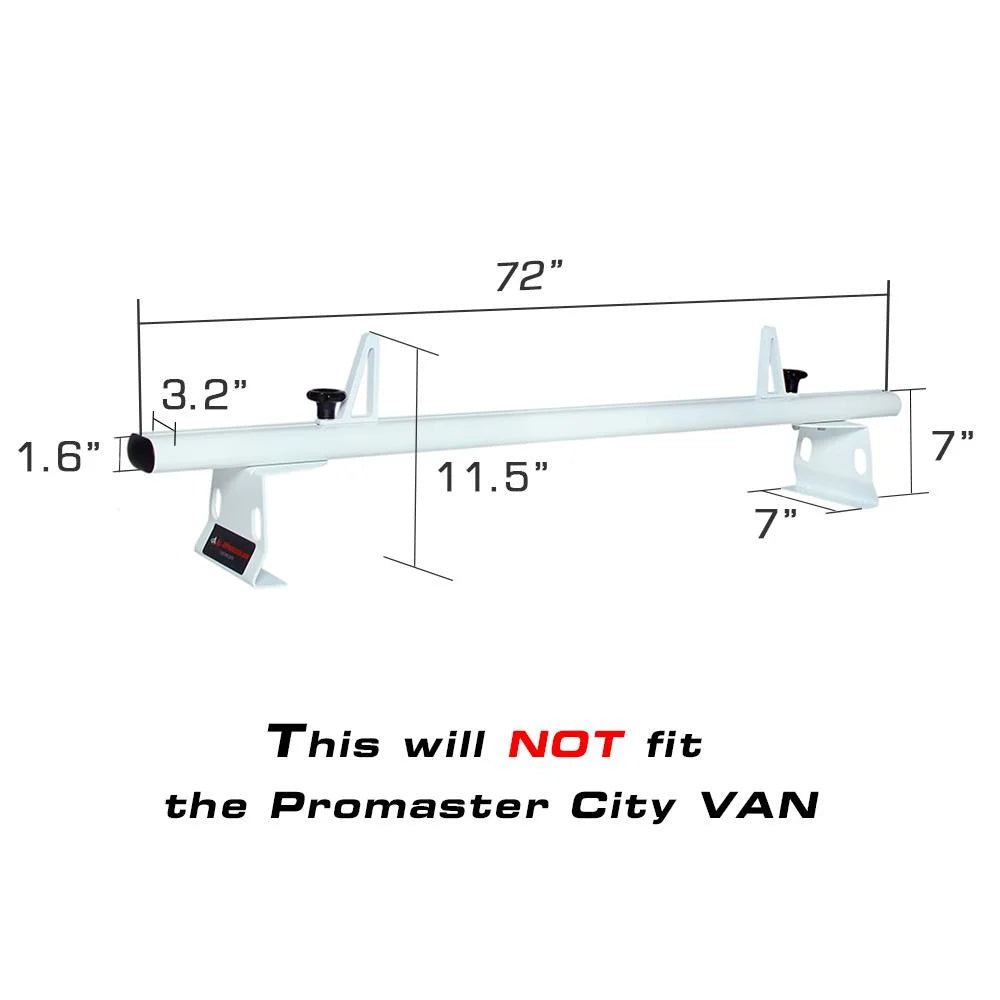 Aluminum 3 Bar Van Roof Rack System With Ladder Stopper White U171