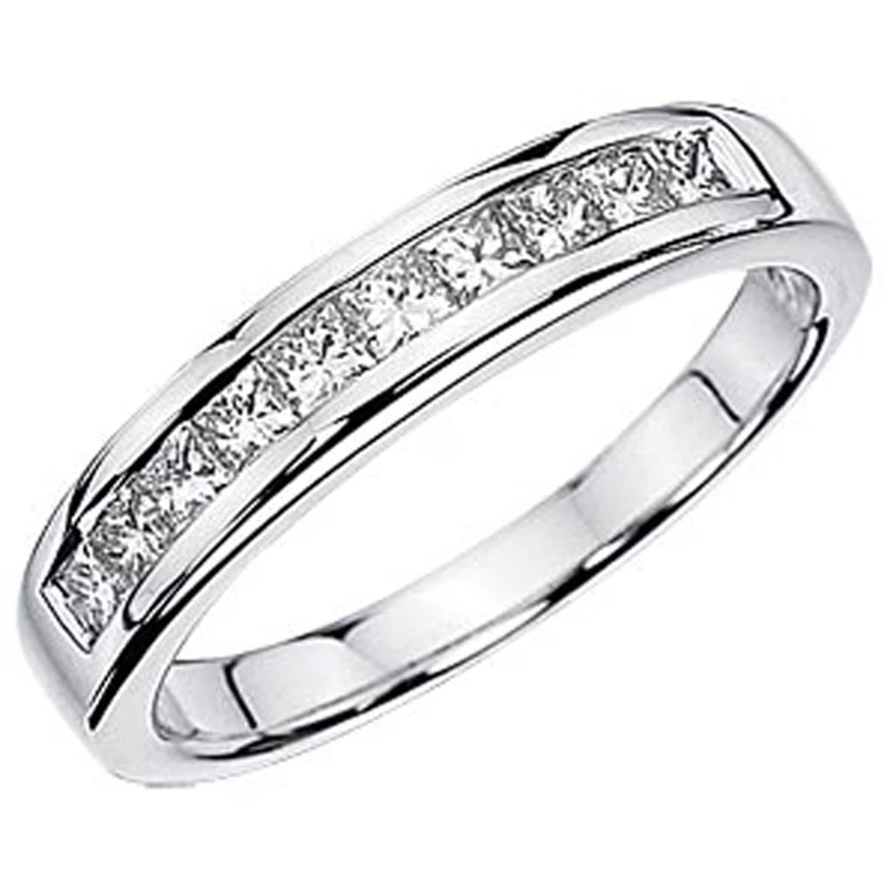 18K White Gold Diamond Stackable Band I482
