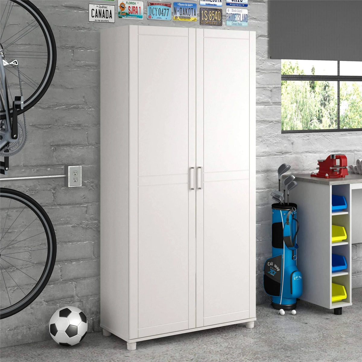 White Utility Storage Cabinet O2302