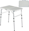 White 24in×24in Folding Aluminum Camping Table Q592