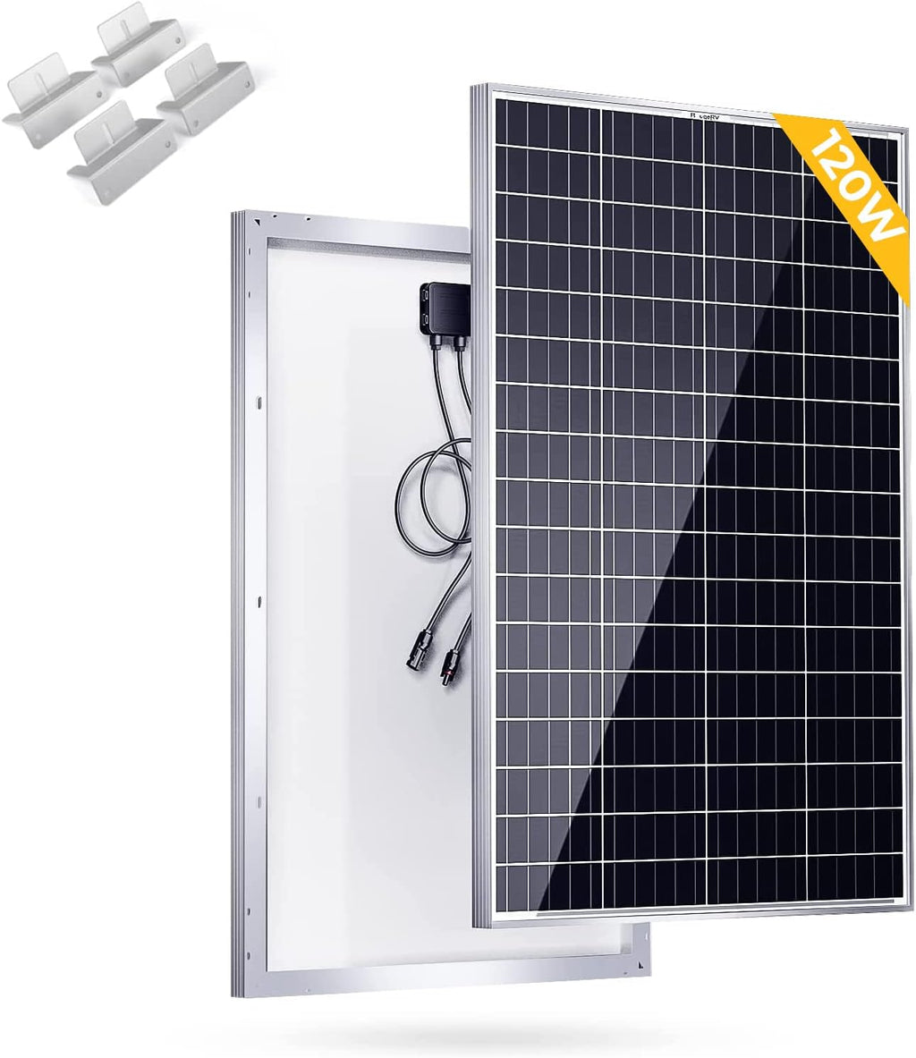 120 Watts Monocrystalline Solar Panel with Mounting Z Brackets U2401