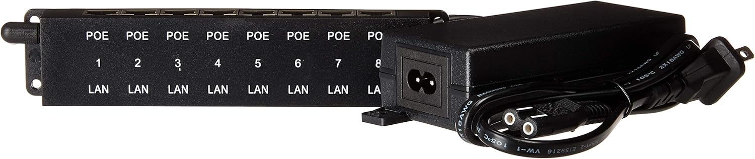 8 Port Passive PoE Injector with 48V 60W Power Supply H8774