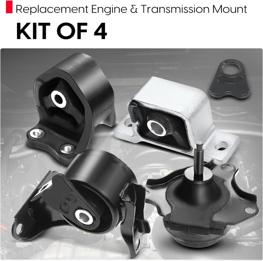 Engine Motor and Transmission Mount Kit Compatible with Honda CR-V 2002-2006 L4 2.4L Automatic Transmission 4 PCS I280623