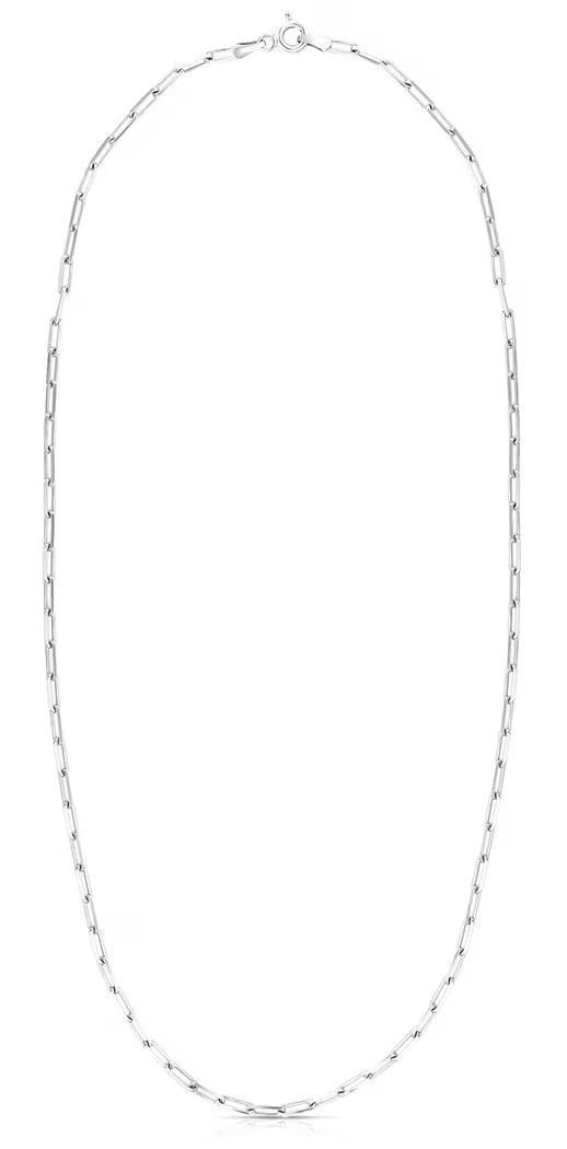 925 Sterling Silver Paperclip Chain Necklace 20 Inch Z428681