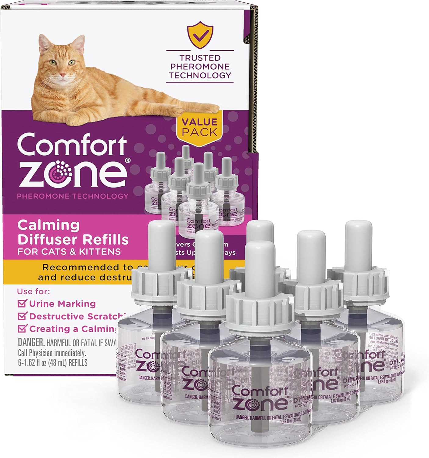 6 Refills Cat Calming Pheromone Diffuser Refills Pack of 2 G89581