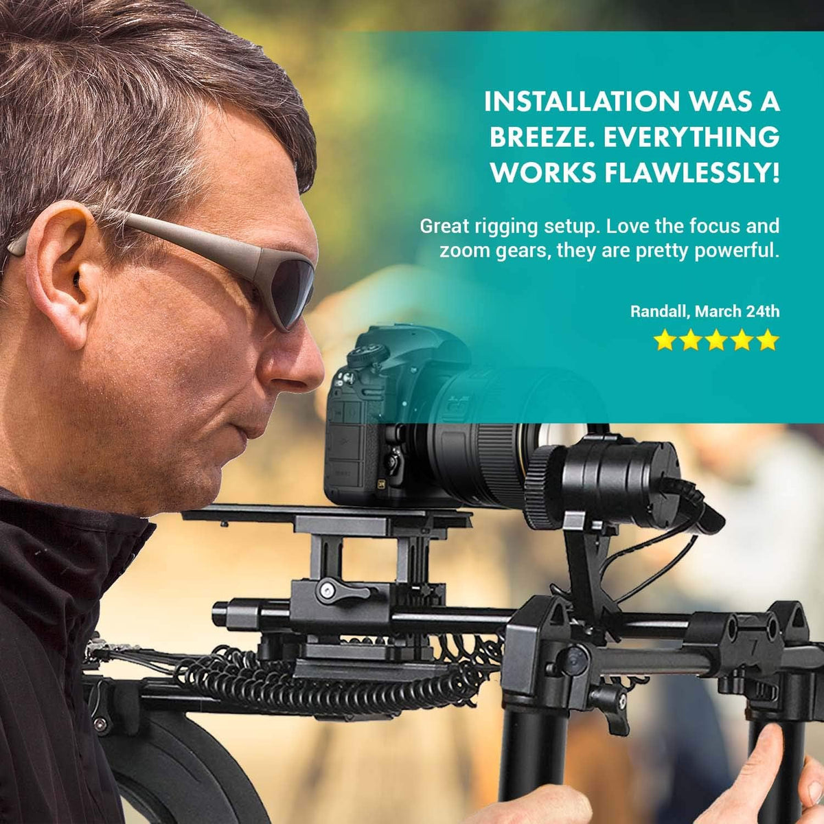 DSLR Shoulder Rig with Motorized Follow Focus and Zoom Control N694071