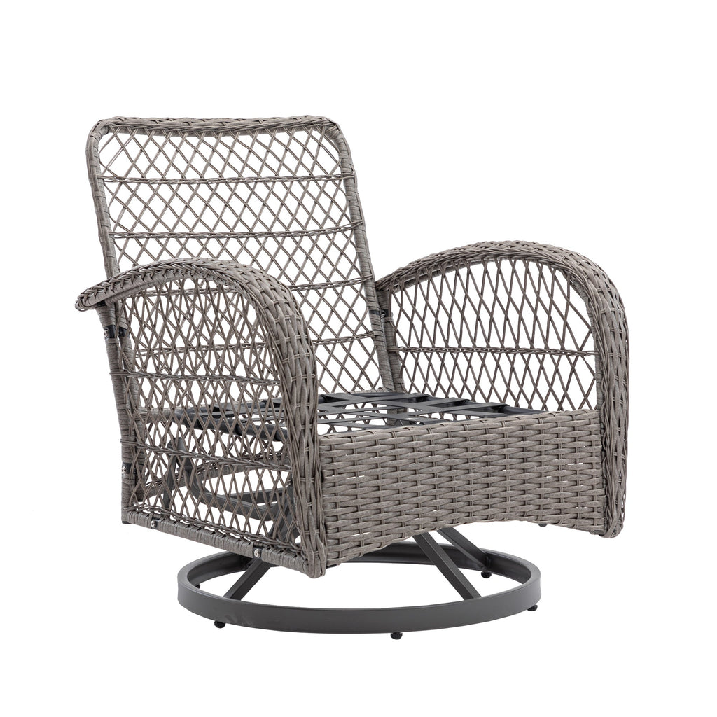 3 Pc Outdoor Swivel Rocker Patio Chairs - Blue M545