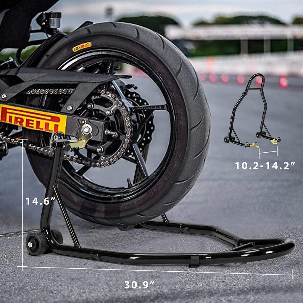 Heavy Duty Motorcycle Rear Wheel Lift Sport Bike Swingarm Spool Paddock Stand Combo A40765