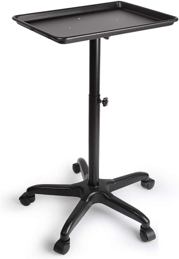Salon Tray Cart Rolling Trolley Adjustable Height Storage Utility Cart Silver Pack of 2 K9372