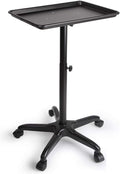 Salon Tray Cart Rolling Trolley Adjustable Height Storage Utility Cart Silver Pack of 2 K9372