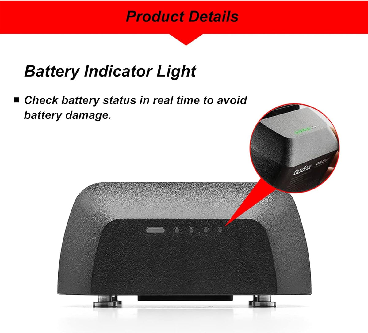 22.2V 2500mAh Li-ion Battery Pack for AD400 Pro Studio Flash Strobe Light E486