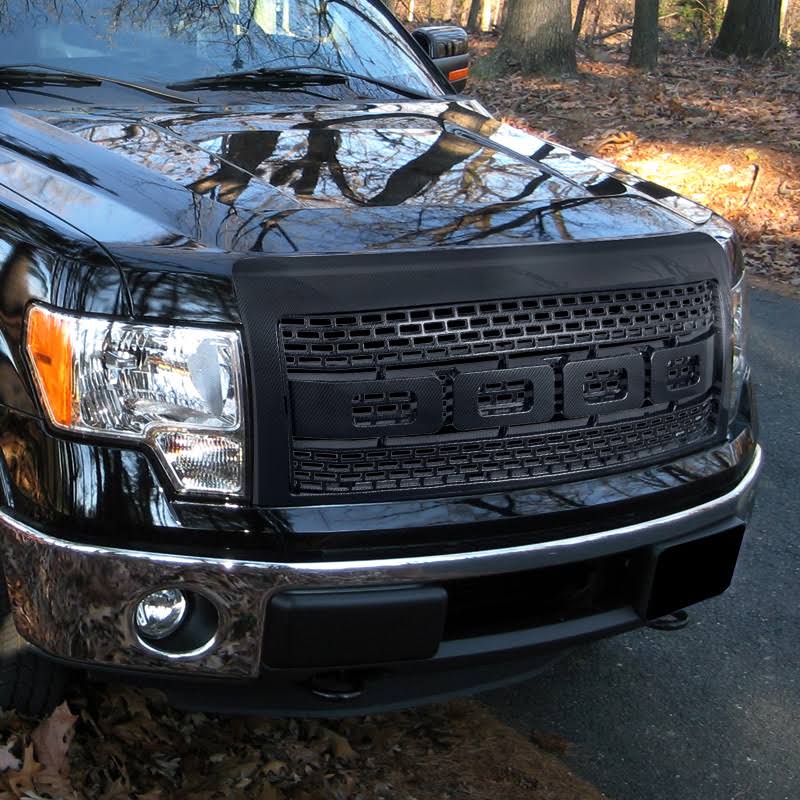 Gray ABS Carbon Fiber Look Front Hood Grille for Ford F150 X3485
