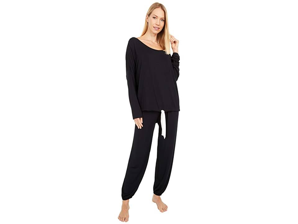 Black/Ivory Modal Slouchy PJ Set P3117