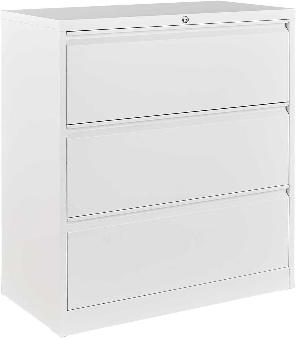 3 Drawer Metal Lateral File Cabinet with Lock W1004