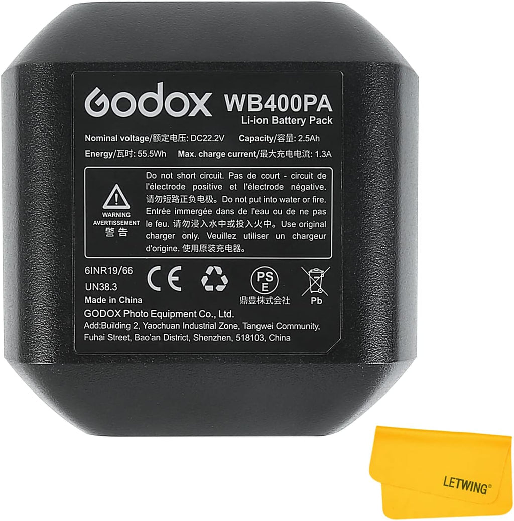 22.2V 2500mAh Li-ion Battery Pack for AD400 Pro Studio Flash Strobe Light E486