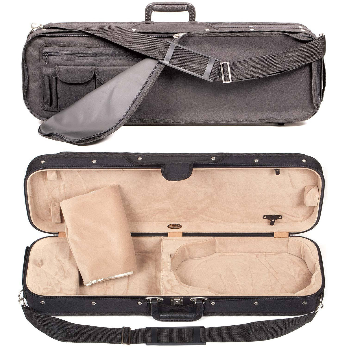 Oblong 1/2 Violin Case with Tan Velour Interior D4601