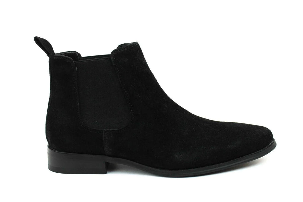 Black Suede Chelsea Ankle Boots V8999
