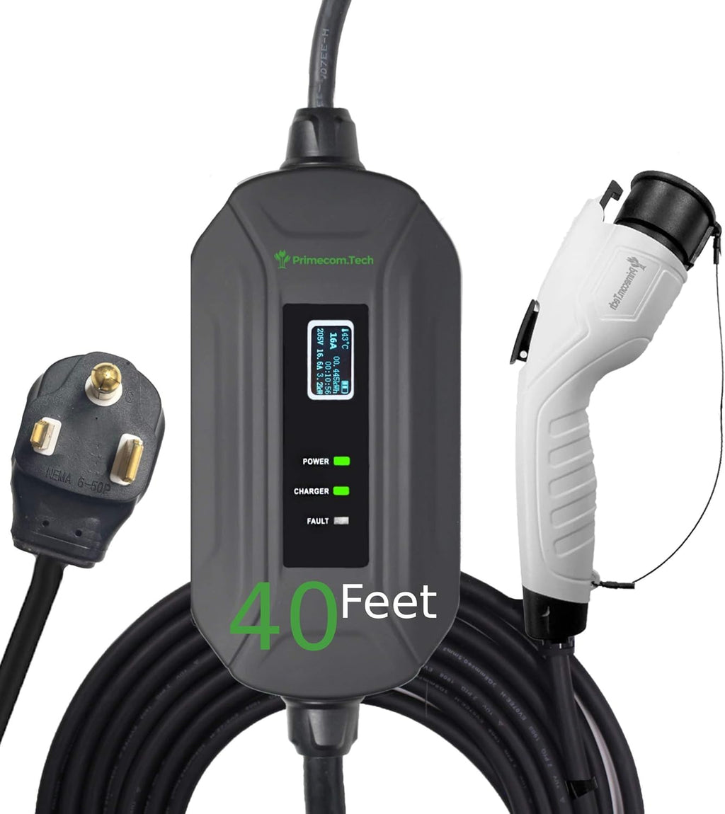 Portable Level 2 Electric Vehicle Charger, 16Amp, 35 Feet U455011