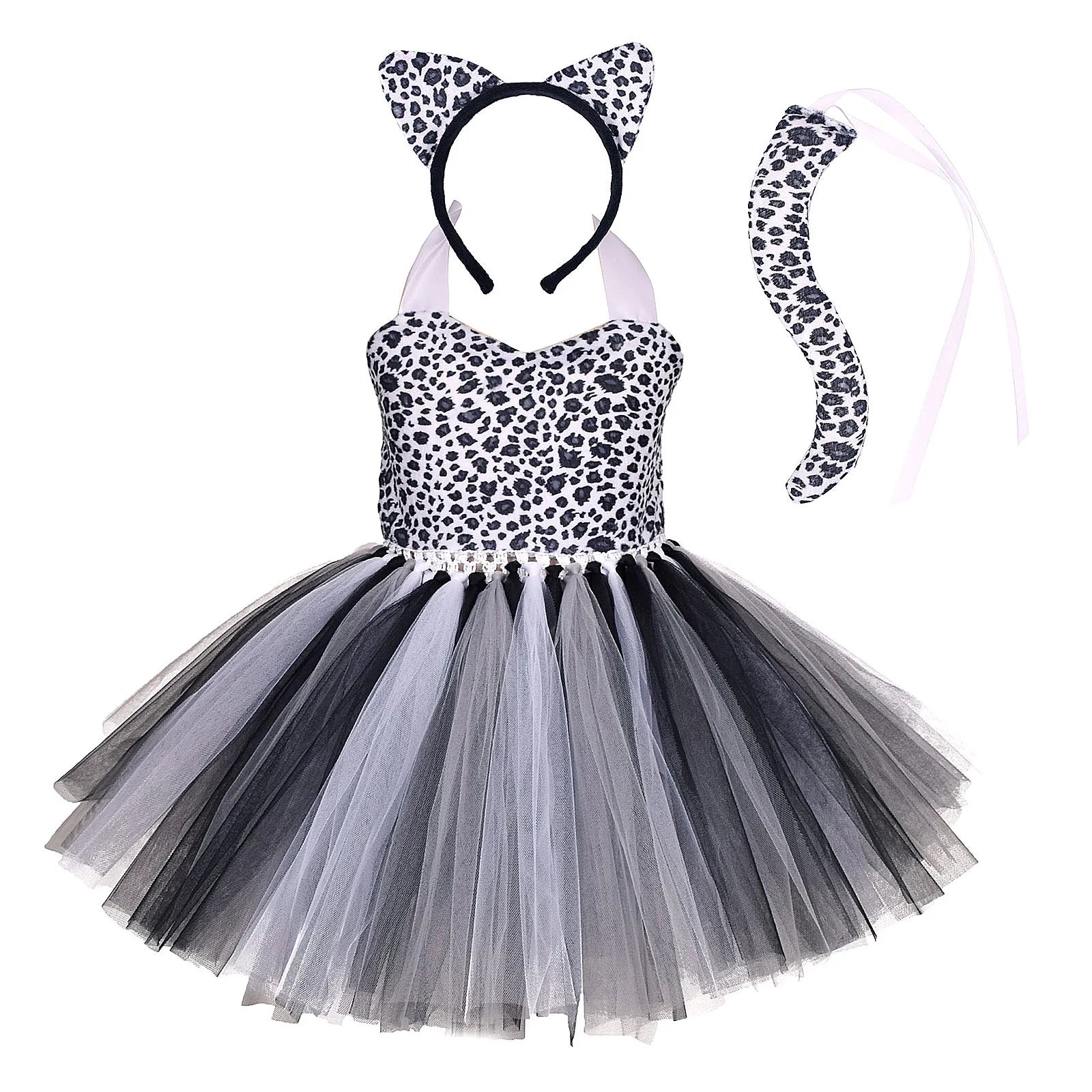 Kids Girls Giraffe Tutu Dress up Outfits with Headband Tails N474719