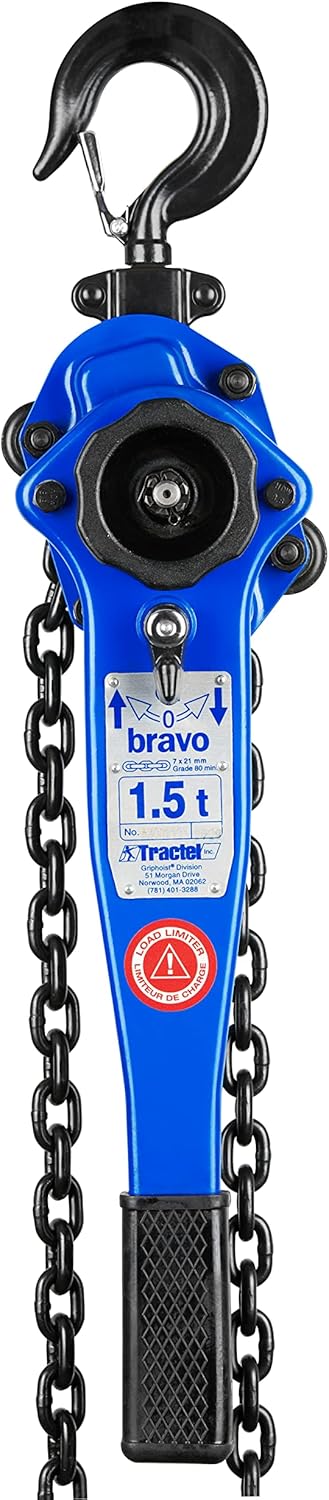 Lever Chain Hoist, 3/4 Ton Capacity, 10 ft Lift L6801