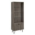 68x22 Slate Gray Wood Curio Cabinet K6064