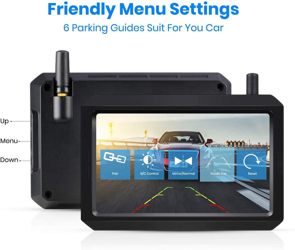 720P Digital Wireless Backup Camera with 2 Cameras and 5 TFT Monitor M2540