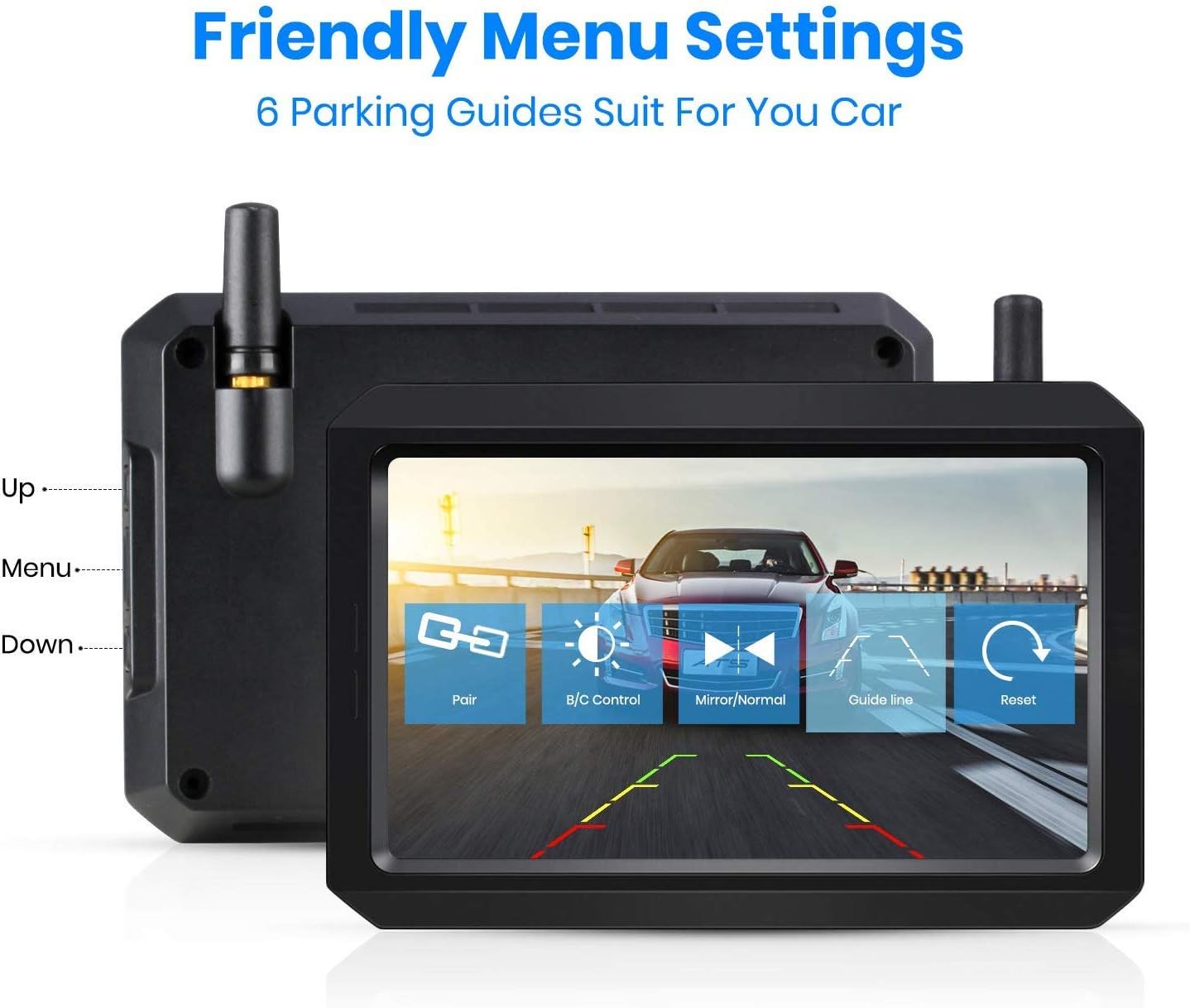 720P Digital Wireless Backup Camera with 2 Cameras and 5 TFT Monitor M2540