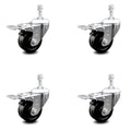 3 inch Phenolic Swivel Caster Set with Total Lock Brake O70252