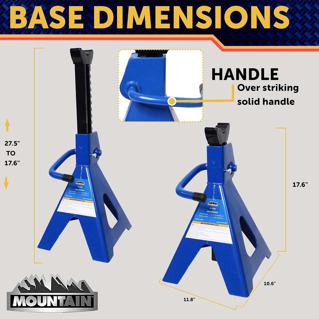 12 Ton Steel Jack Stands (Pair) P336212