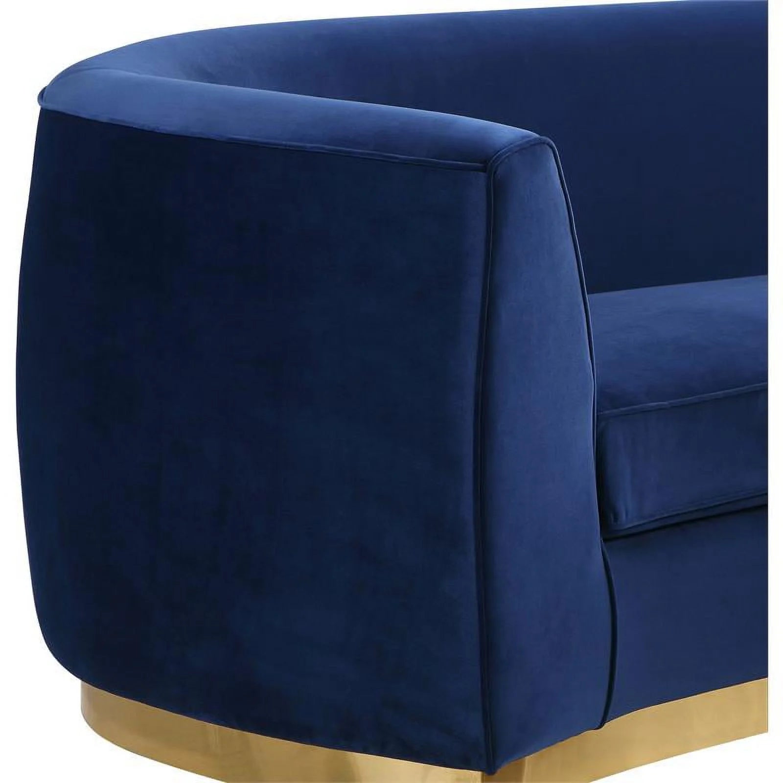 Navy and Gold Velvet Accent Chair and Chaise 2-Piece Set U5994