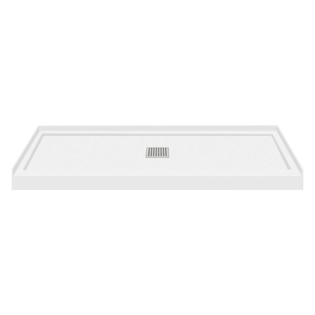 Cameo Single Threshold Shower Base with Center Drain B7129