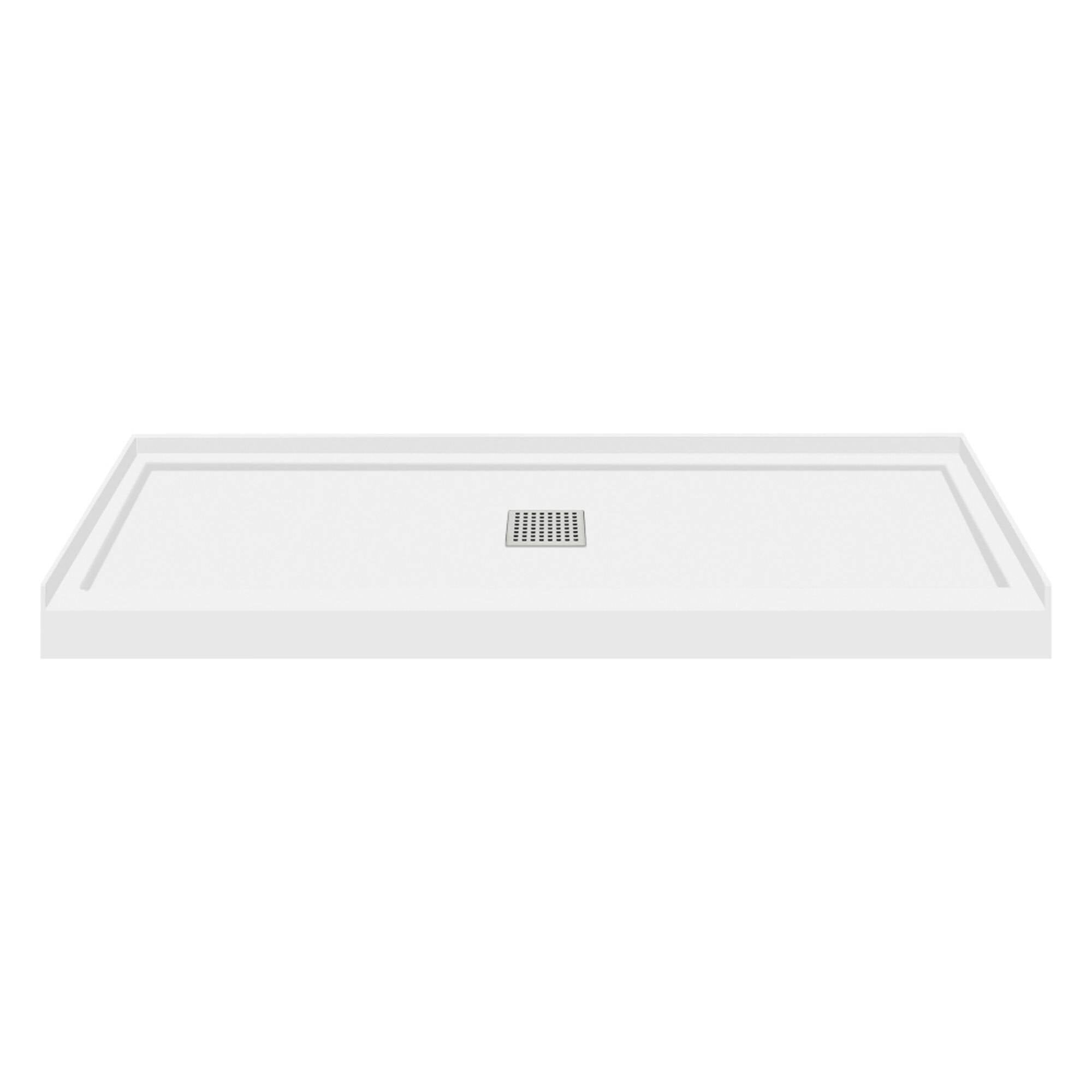 Cameo Single Threshold Shower Base with Center Drain B7129