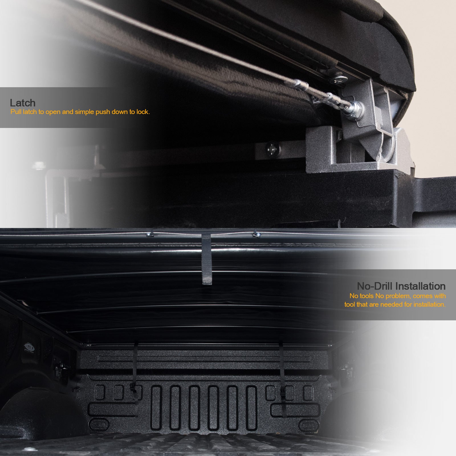 Black Lock And Roll Up Tonneau Cover O1062