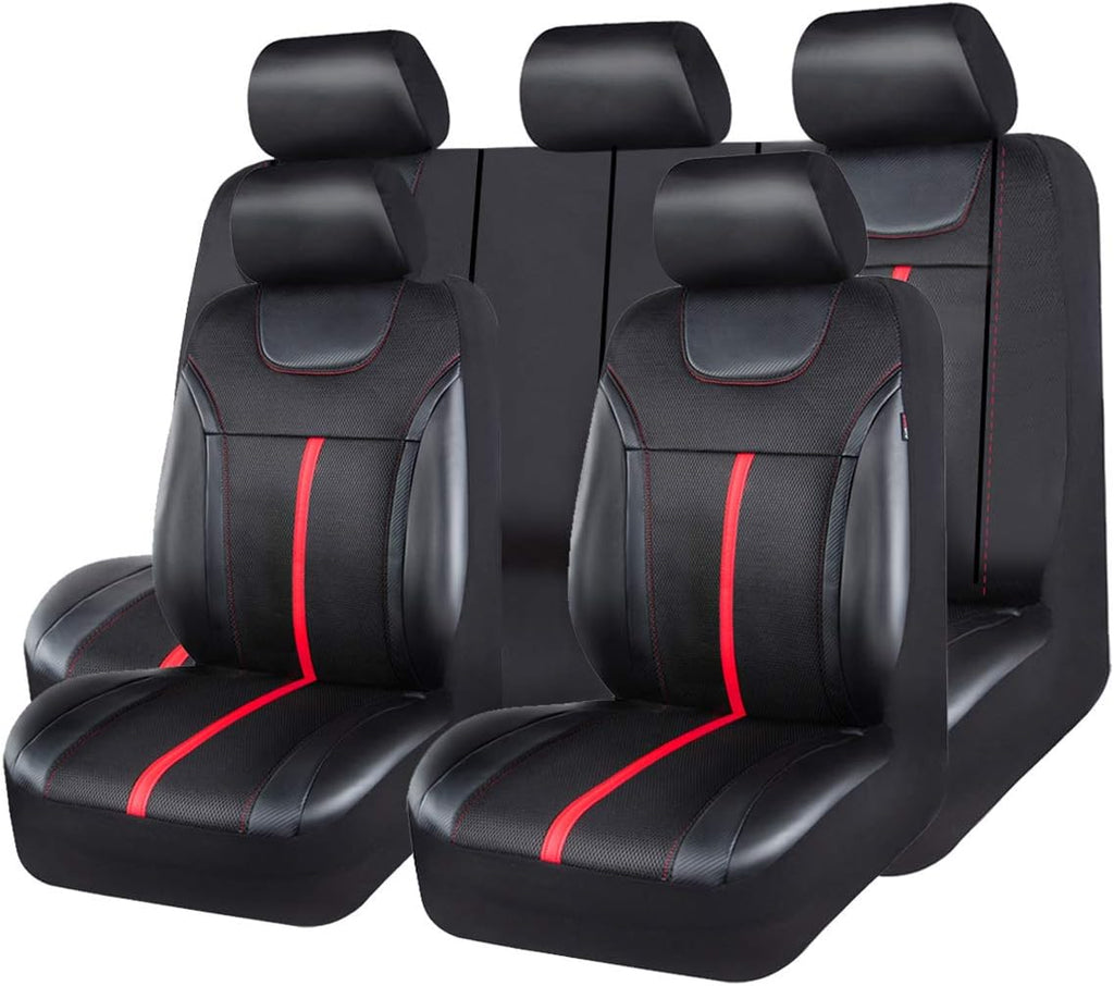 Carbon Leather Universal Car Seat Cover Full Set F91214