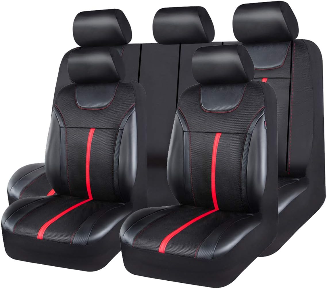 Carbon Leather Universal Car Seat Cover Full Set F91214