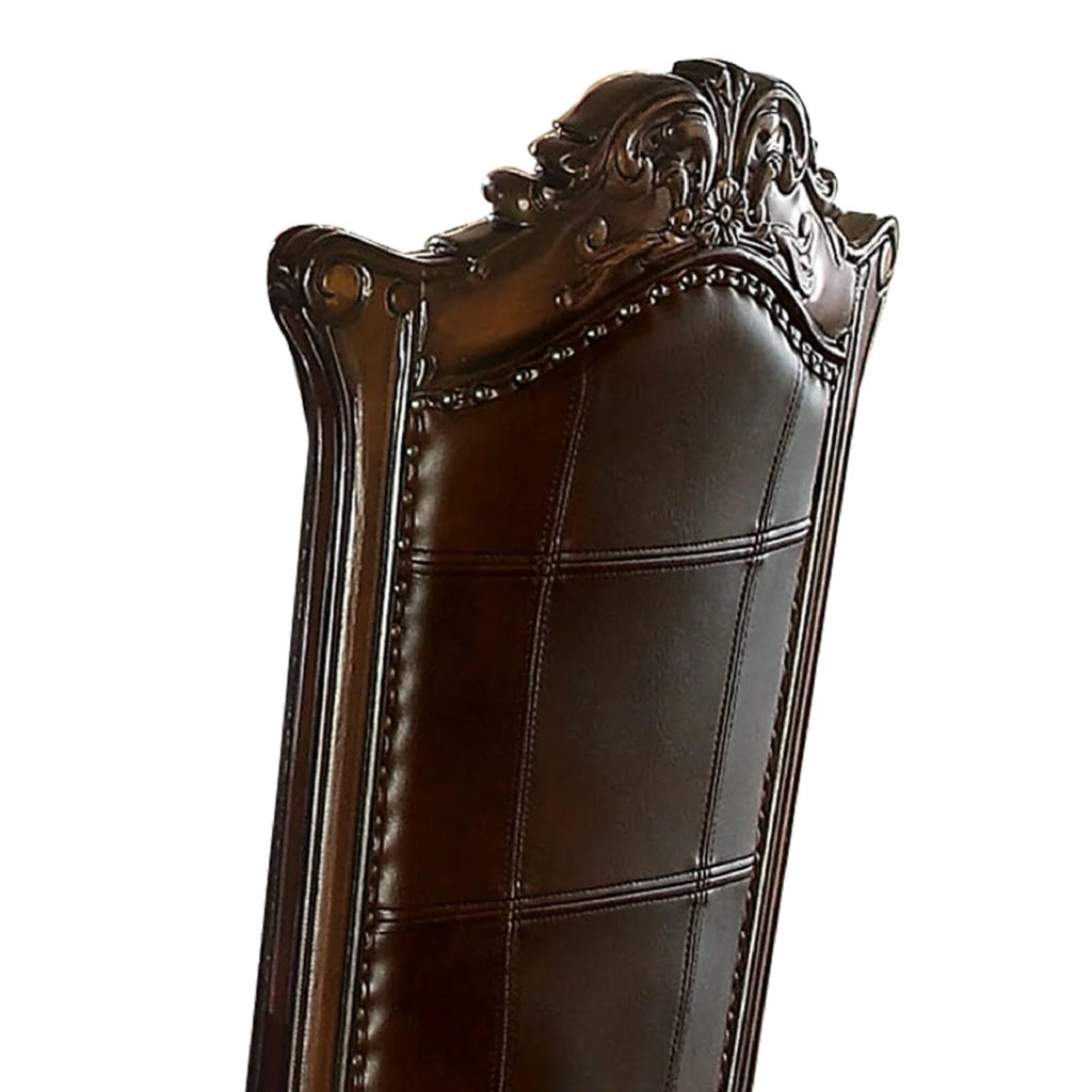 Brown Faux Leather Dining Side Chair Set of 2 J2733