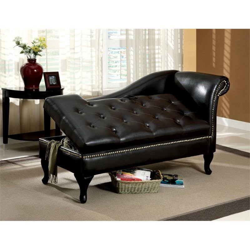 Black Storage Chaise H85710
