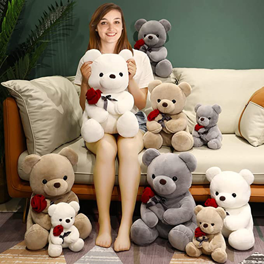 Teddy Bear with Rose Stuffed Animal Plush Toy F228353