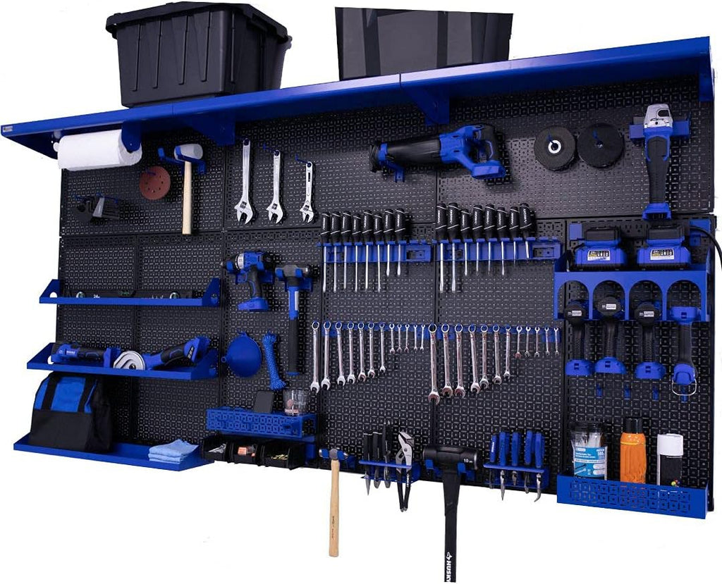 Red Metal Pegboard Wall Organization System Y90135